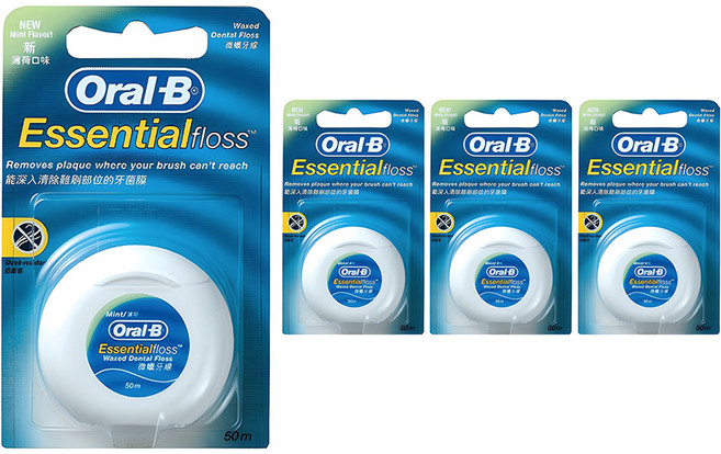 오랄비 왁스 치실 민트향, 50m, 1개입, 4개