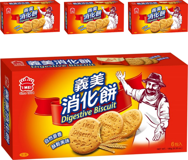 義美 消化餅 全素, 180g, 4盒
