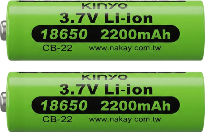 Kinyo 18650鋰電池3.7v, 1個, 2個, CB-22