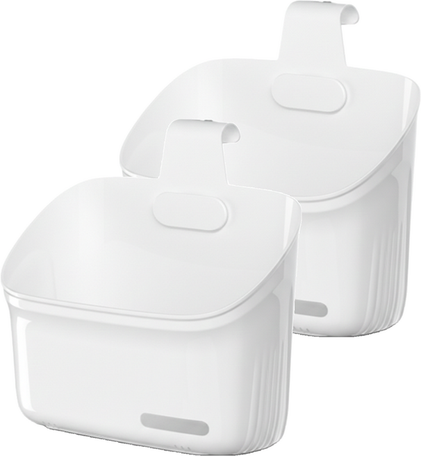 벨로나이트 욕실 주방 침대옆 교수형 틈새 수납 북유럽 보관 바구니 18.5 x 8.5 x 17.5 cm, 화이트, 2개