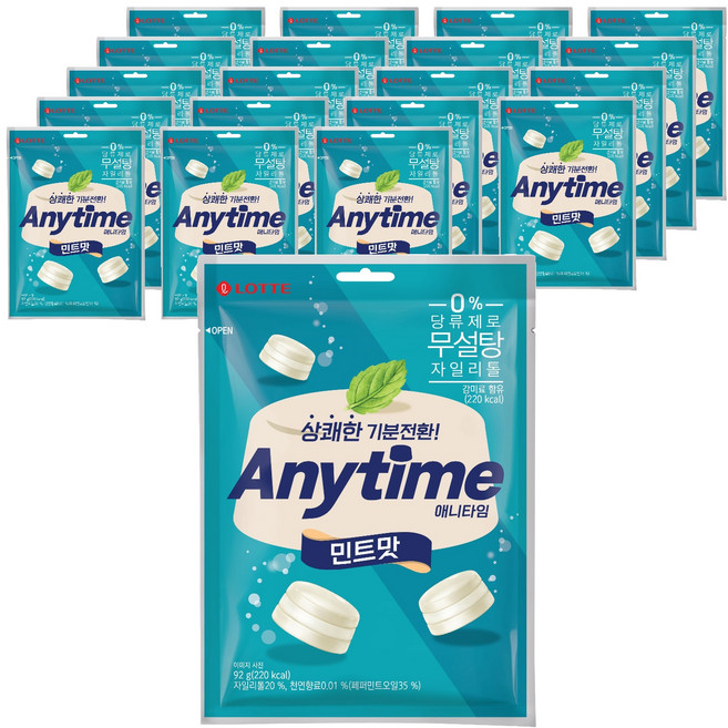 롯데웰푸드 애니타임 민트, 92g, 20개