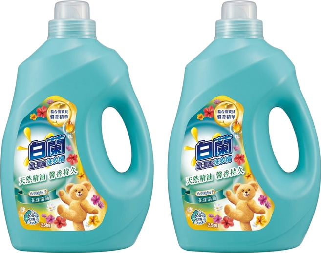 白蘭 超濃縮洗衣精 花樣清新, 2.5kg, 2瓶
