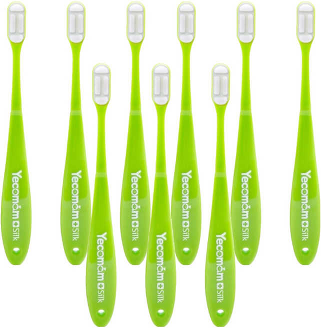예꼬맘 실크 칫솔 어린이용 2단계, 그린, 1개입, 9개