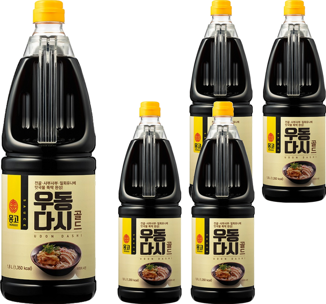 몽고간장 우동다시 골드, 1.8L, 5개