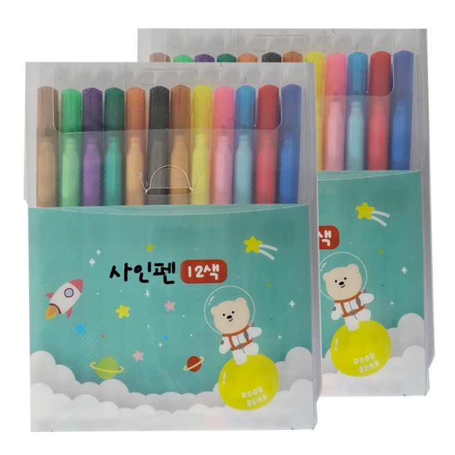 아트모아 뉴 싸인펜, 혼합색상, 2개