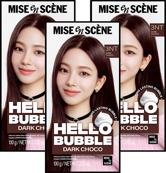 mise en scene 魅尚萱 Hello Bubble 染髮劑, 3NT深巧克力色, 3個