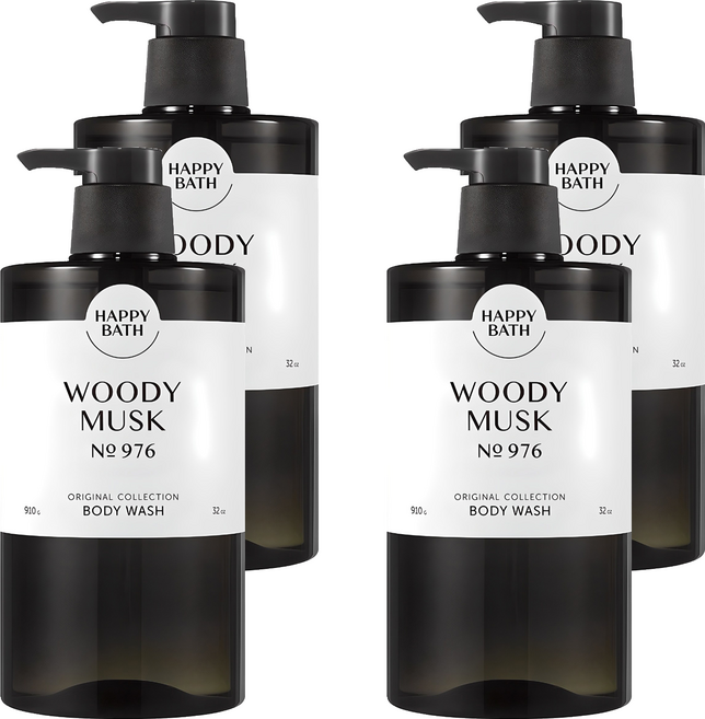 해피바스 오리지널 컬렉션 바디워시 우디 머스크향, 910g, 4개