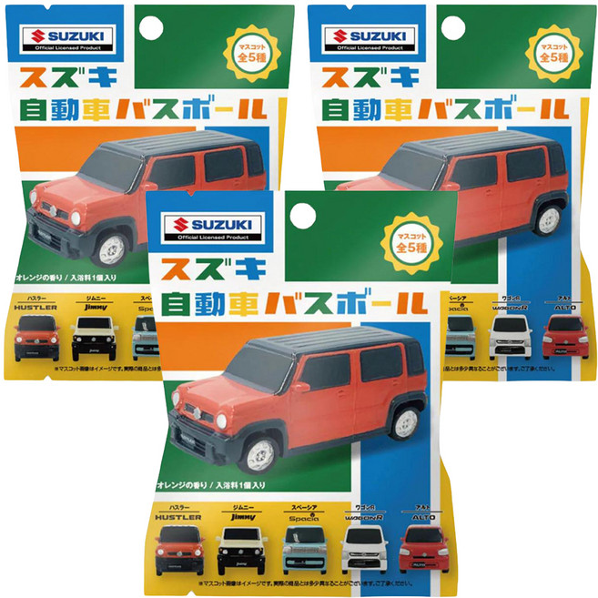 SK JAPAN 鈴木汽車 SUZUKI 沐浴球 入浴劑 全五種 柑橘香, 3個, 75g