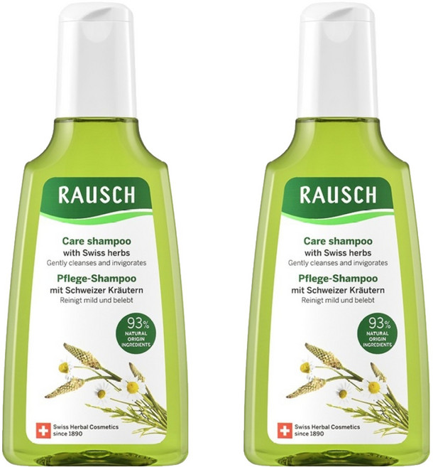 라우쉬 스위스 허벌 케어 샴푸, 200ml, 2개
