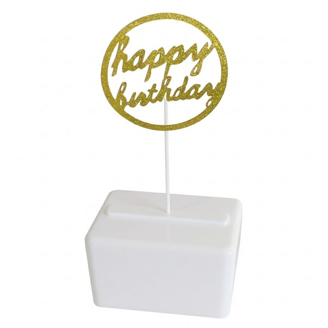 生日圓牌啦錢盒, 白色, 1個