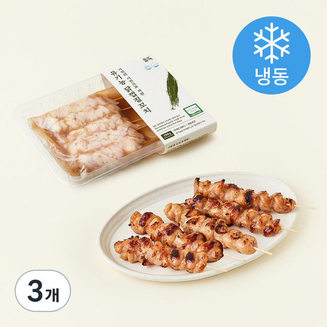올계 유기가공식품인증 닭껍질 꼬치 (냉동), 250g, 3개