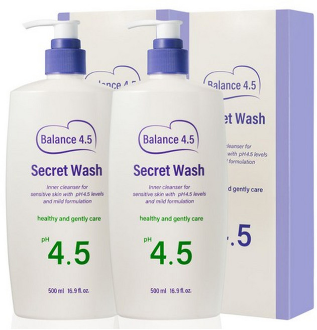 터치미 밸런스 4.5 시크릿워시 여성청결제 대용량, 500ml, 2개