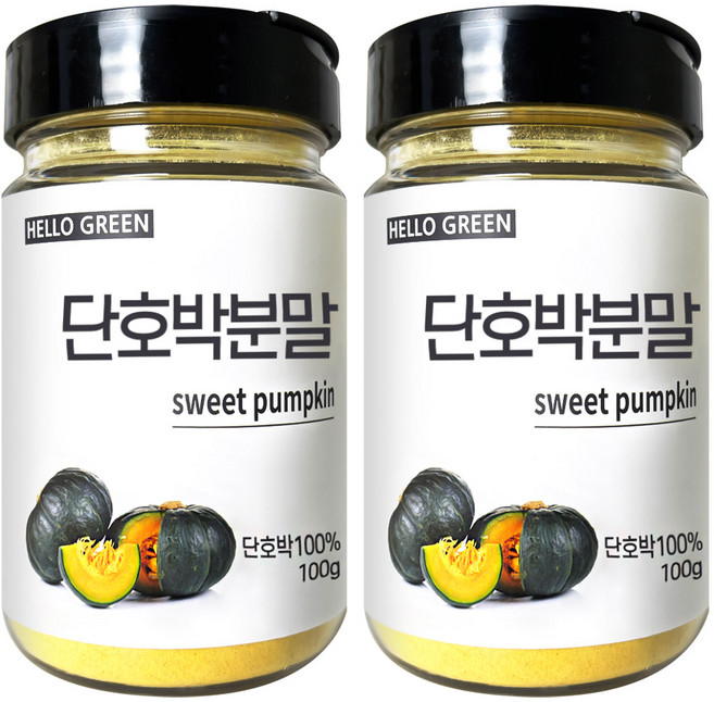 헬로우그린 국내산 단호박 분말 통, 2개, 100g