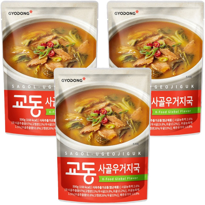교동식품 사골우거지국, 500g, 3개
