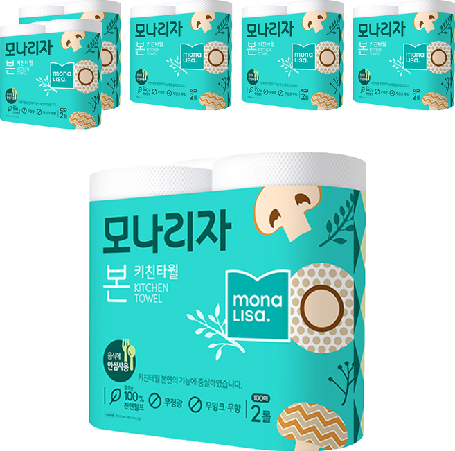 모나리자 본 천연펄프 키친타올, 2롤, 6개