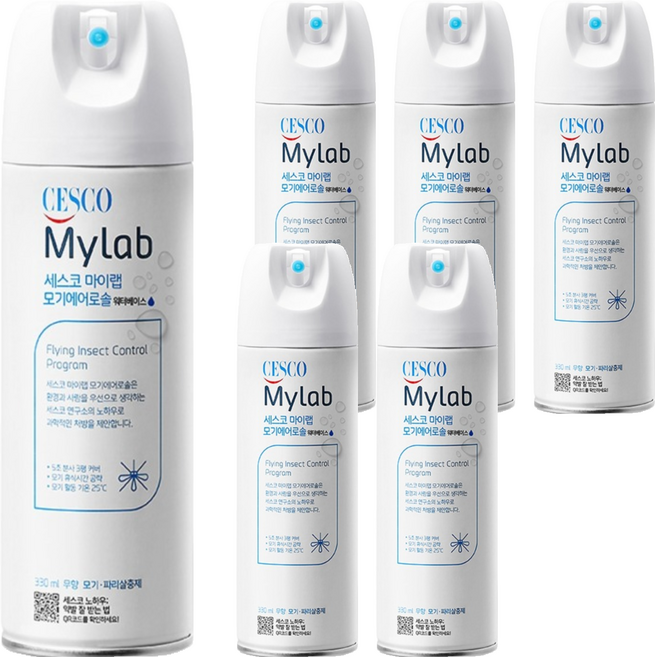 세스코마이랩 모기 에어로솔 워터베이스 무향, 6개, 330ml