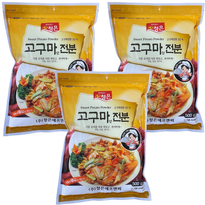 청은에프엔비 고구마맛전분, 500g, 3개