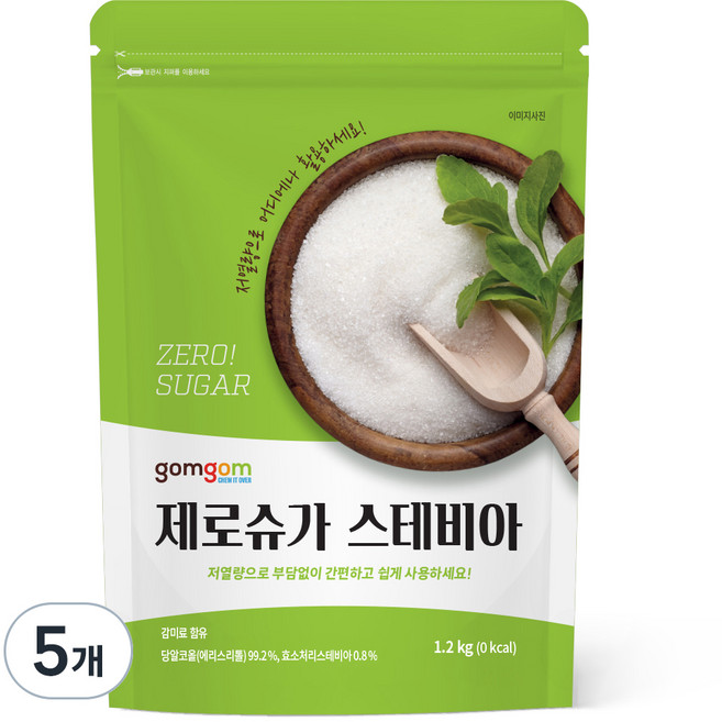 곰곰 제로슈가 스테비아, 1.2kg, 5개