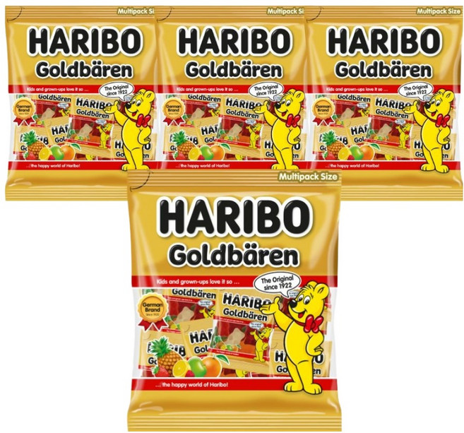 HARIBO 小熊軟糖 水果口味, 4袋, 250g