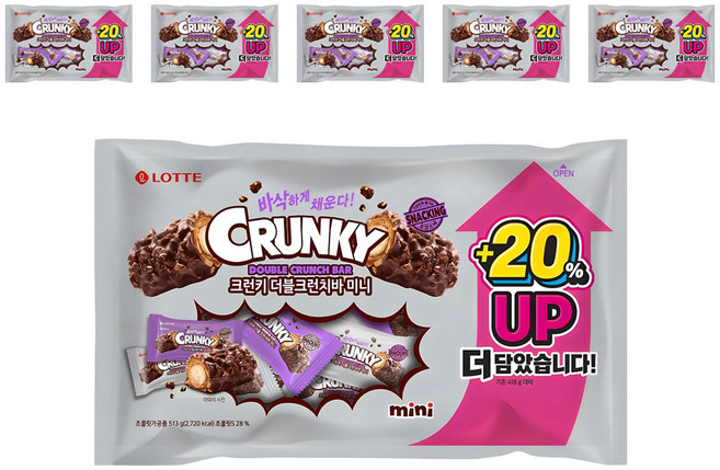 LOTTE 樂天 Crunky 雙倍脆棒 迷你, 6個, 513g