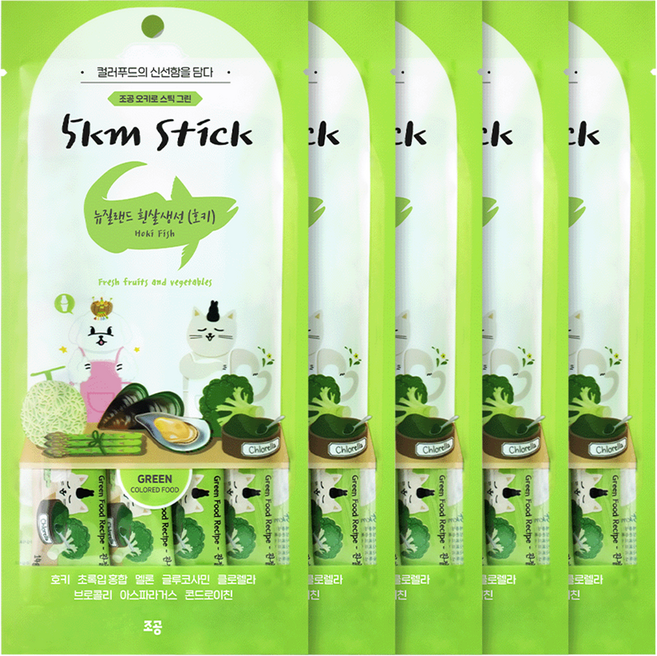 조공 반려동물 오키로스틱 짜먹는 간식, 흰살생선 호키, 56g, 5개