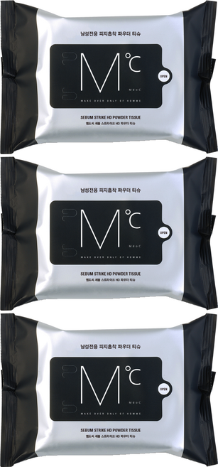 엠도씨 세붐 스트라이크 HD 파우더 티슈 20매입, 110g, 3개