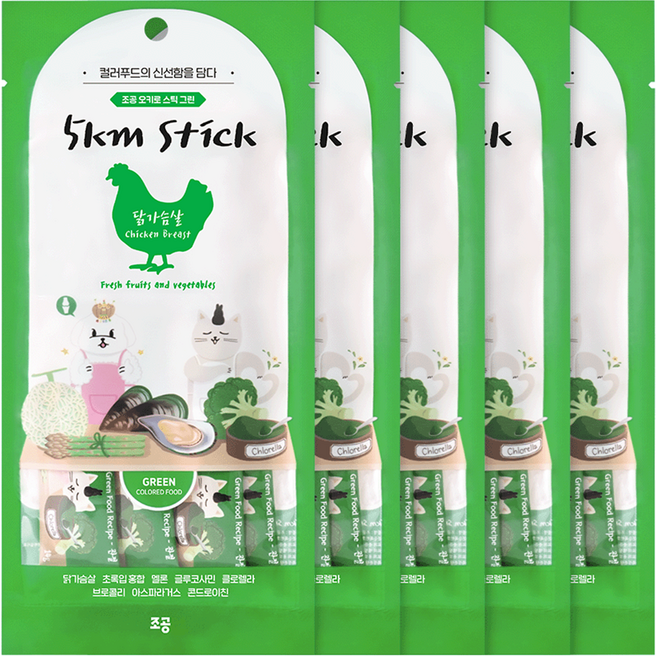 조공 반려동물 오키로스틱 짜먹는 간식, 혼합맛(닭가슴살/초록입홍합), 14g, 5개