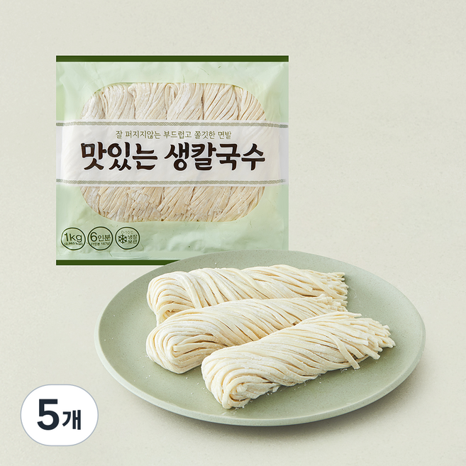 식자재왕 푸디스트 맛있는 생칼국수면, 1kg, 5개