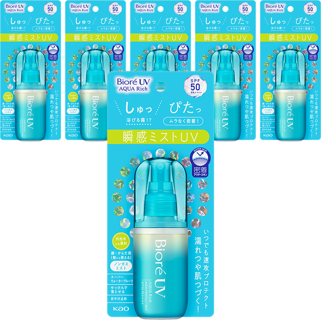 Biore 蜜妮 台灣公司貨 含水防曬水珠噴霧, 6瓶, 60ml