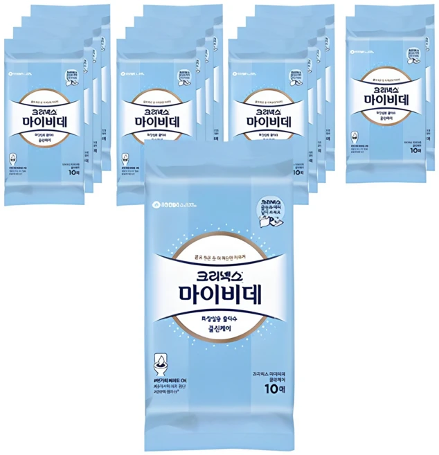 마이비데 클린케어 화장실용 물티슈 휴대형, 120g, 10매, 15개 - 쿠팡