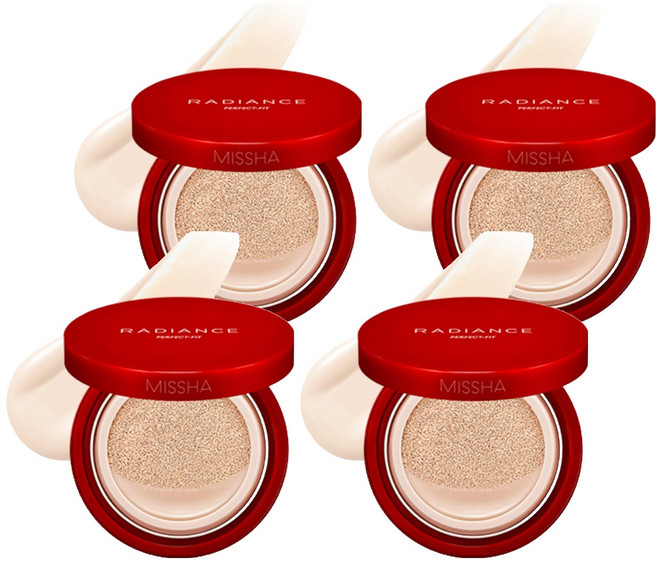 미샤 래디언스 퍼펙트핏 쿠션 15g, 21호 바닐라, 4개