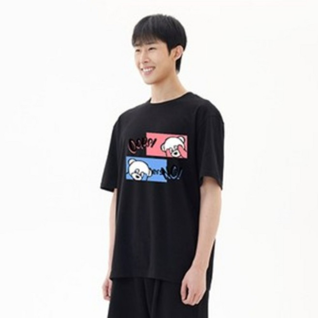 The Team 20支棉 Oops 短袖T恤 DB680, 黑色