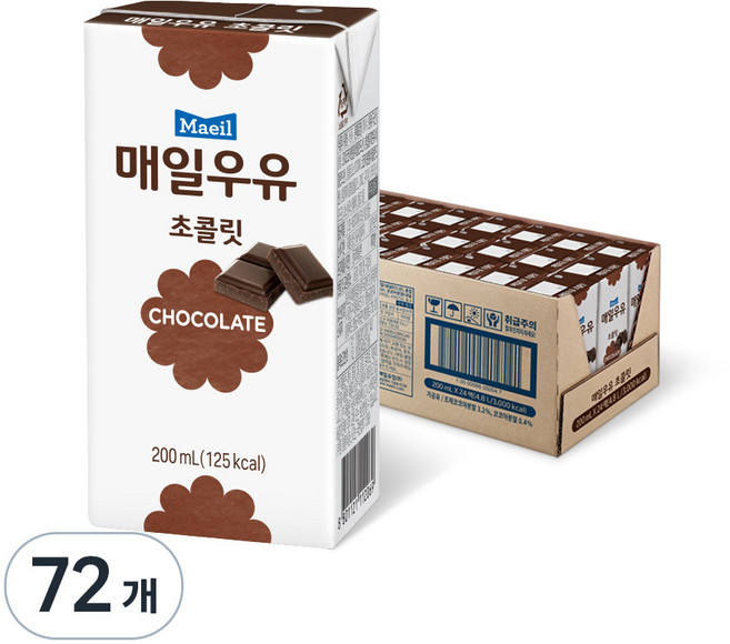 매일우유 초콜릿, 200ml, 72개