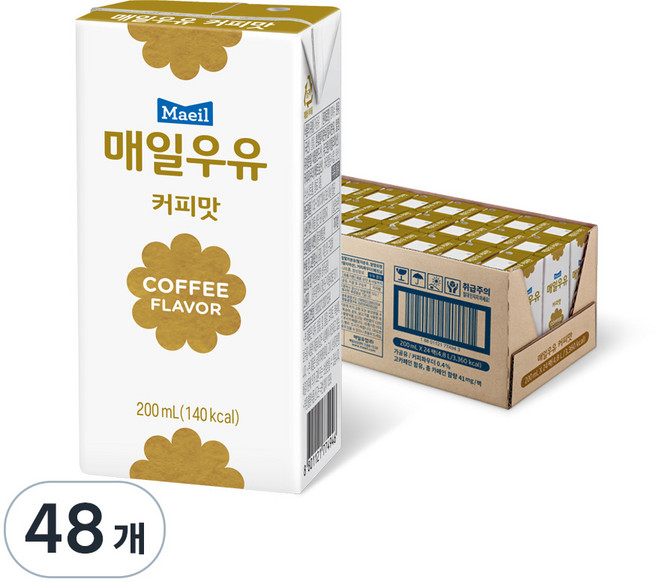 매일우유 커피맛, 200ml, 48개
