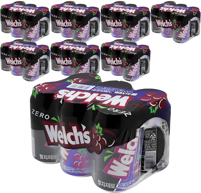 웰치스 제로 그레이프맛, 355ml, 48개