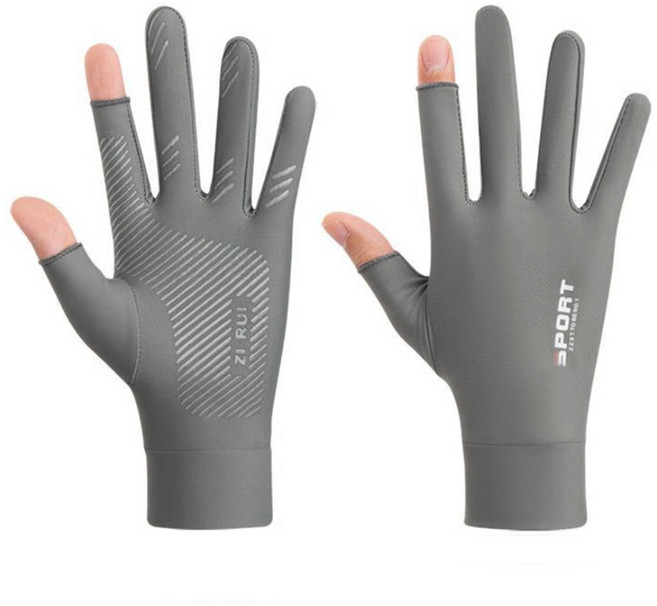 이츠굿텐 여성용 햇빛 차단 미끄럼 방지 손보호 반장갑, 그레이, 1세트