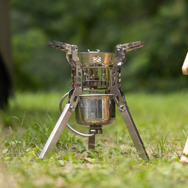 아이두젠 크라운 파워 스토브 고화력 강염 그리들 캠핑 가스 버너, 실버, 1개