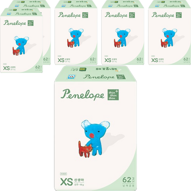 페넬로페 씬씬씬 플러스 밴드기저귀 공용, 1단계, 372매