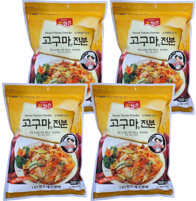 Cheongeun F&B 地瓜味澱粉, 500g, 4個