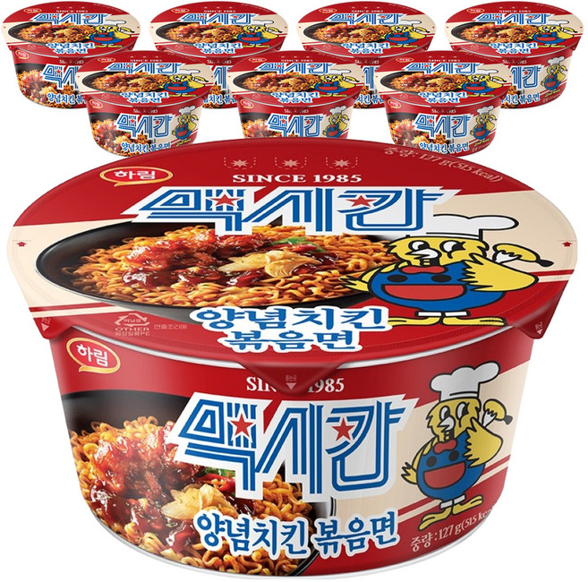 맥시칸 하림 양념치킨 볶음면 127g, 8개