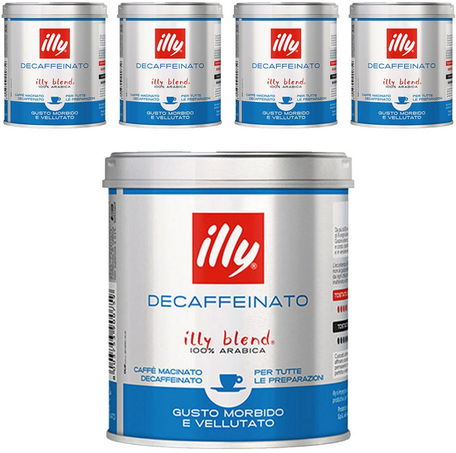 일리 디카페인 그라운드 분쇄커피, 125g, 5개