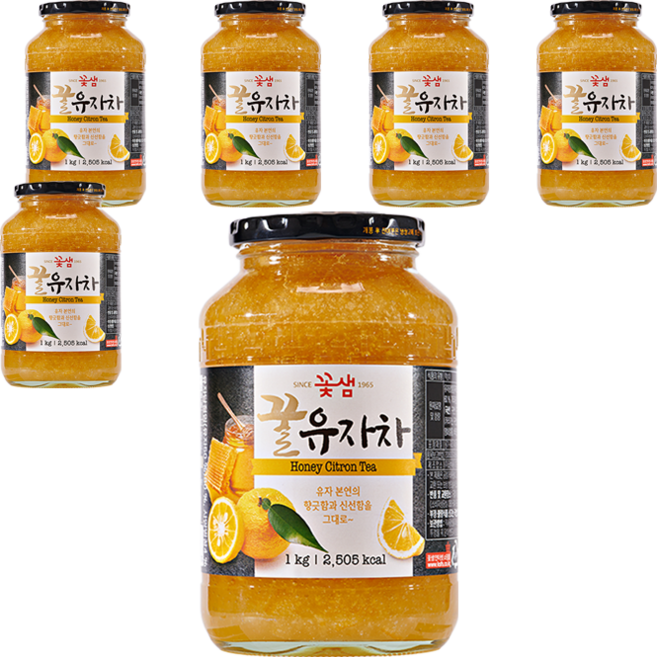 꽃샘 꿀유자차, 유자차, 6개, 1kg, 1개입