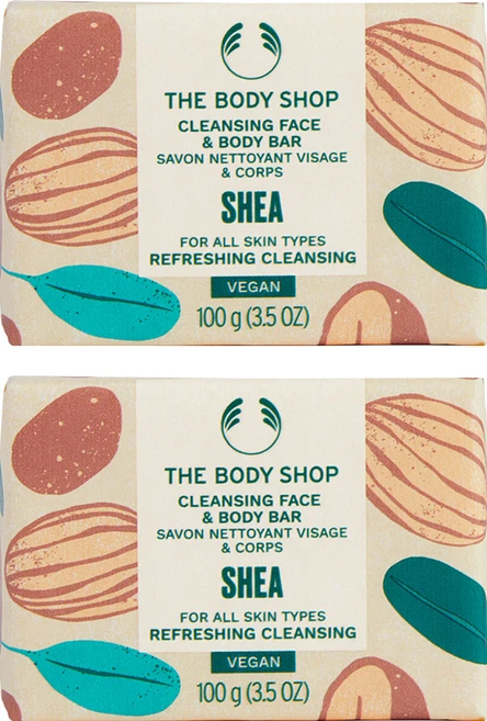 더바디샵 클렌징 페이스 앤 바디 비누바 시어, 100g, 2개 - 쿠팡