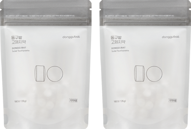 동구밭 씹는 고체 치약 180p, 180g, 2개
