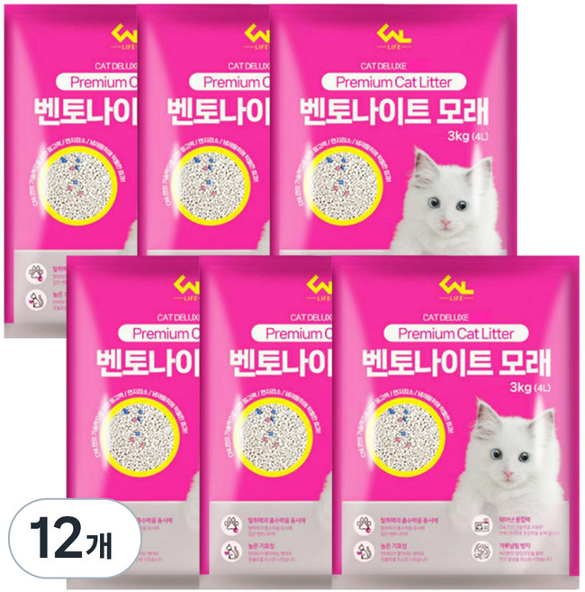 씨엔앨라이프 응고형 벤토나이트 고양이 모래, 4L, 12개, 오리지널