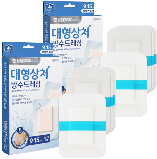 밴드골드 슈퍼포아 아쿠아 멸균 반창고, 6개입, 2개