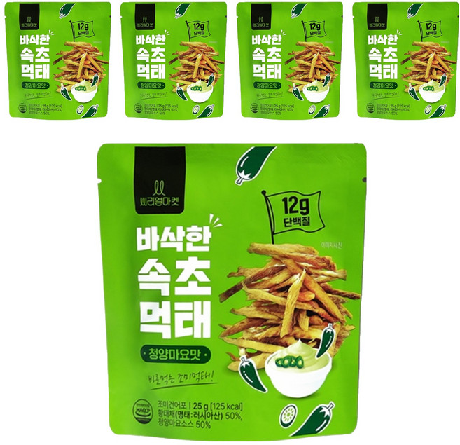 씨리얼마켓 속초 먹태 청양마요맛, 25g, 5개