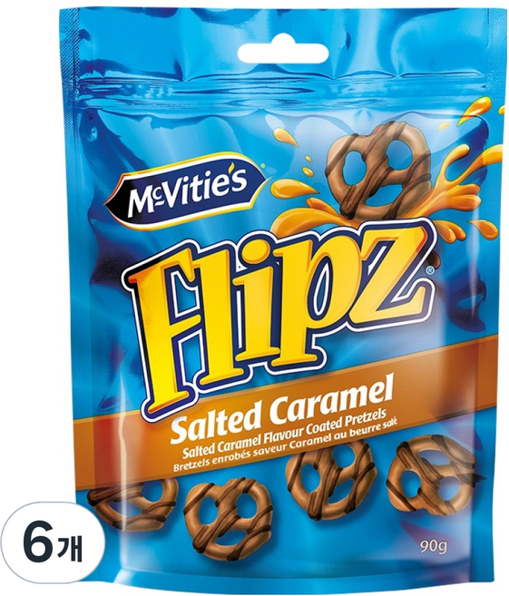 플립즈 카라멜 프레첼, 90g, 6개