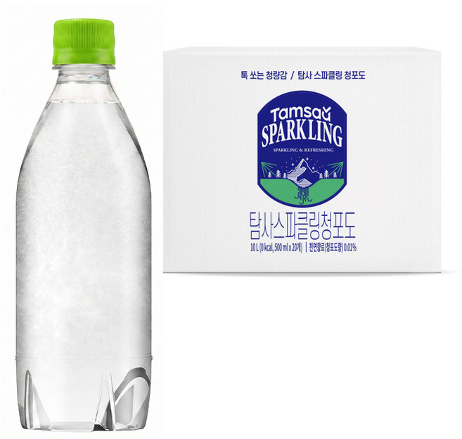 탐사 스파클링 청포도 무라벨, 20개, 500ml