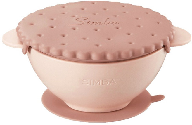 Simba 小獅王辛巴 美味曲奇吸盤碗, 栗粉色, 1組